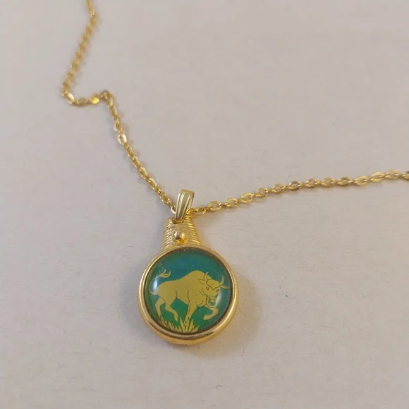 Gold Buffalo Pendant Necklace - Picture 9 of 15